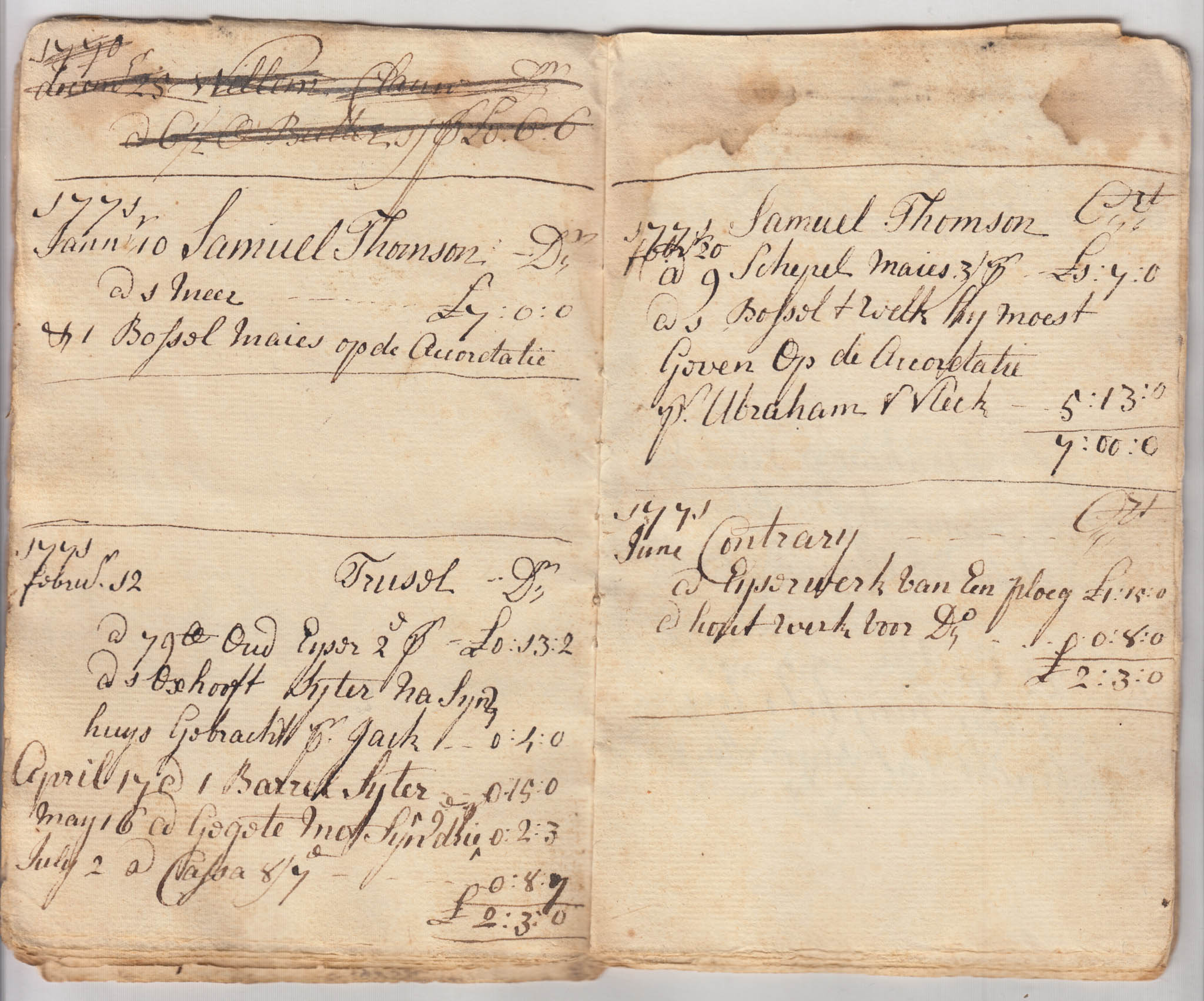 BH024 1769-1775, Account Book of Elizabeth Huyck, 30 Pages